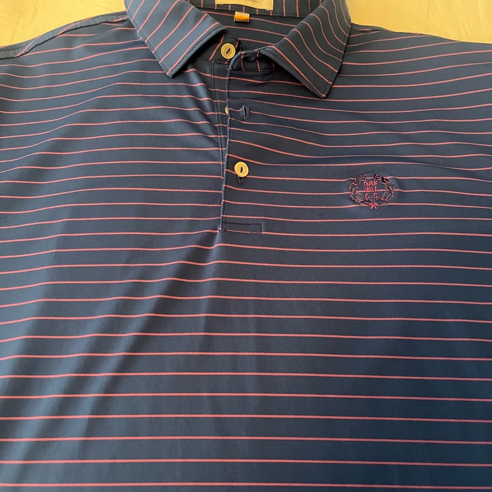 OAK Blue and Red Striped Polo Shirt